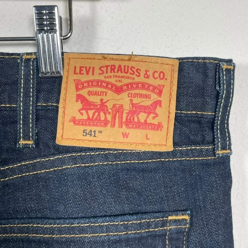 Levi's 541 Jeans Mens 44x38 Dark Wash Athletic Taper Big Tall Rigid Dragon